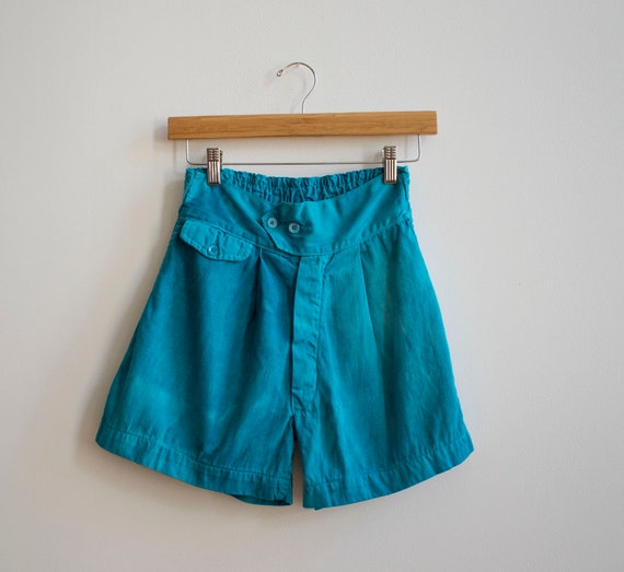 Blue Bullseye Bill Cotton Gym Shorts / Linen Summe