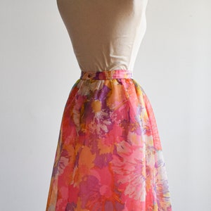 1950s Pink Floral Skirt image 8