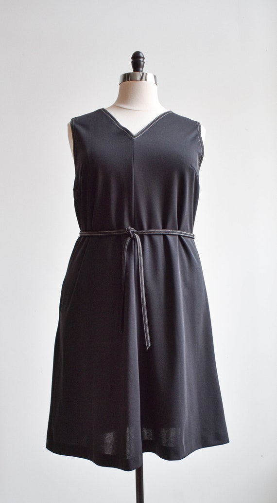 1970s Black Shirt Dress with Belt - image 2