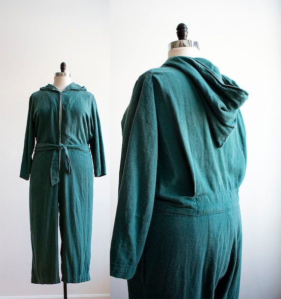 Vintage 1940s Coveralls / Vintage Hooded Coveralls