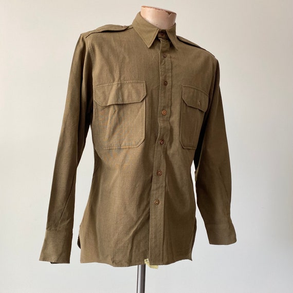 1940s Vintage Military Shirt / Vintage Wool Unifo… - image 5