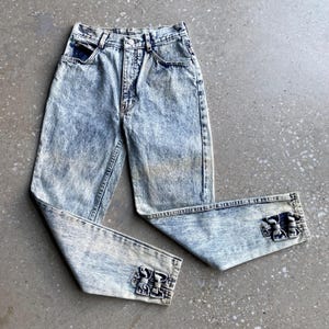 Vintage 1980s Jordache Acid Wash Jeans / High Waisted Tapered Leg Jordache Jeans XS / Vintage 1980s Jeans SMALL