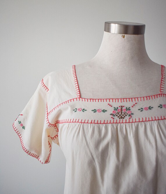 Vintage Cotton Embroidered Blouse - image 9