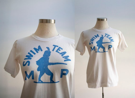 Vintage 1960s Tshirt / 1960s Swim Team Tee / Vinta