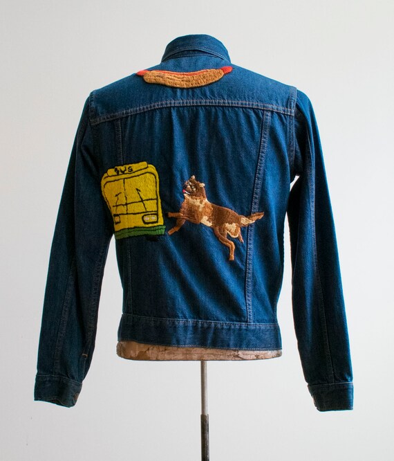 Vintage Denim Jacket / Vintage Embroidered Denim … - image 7
