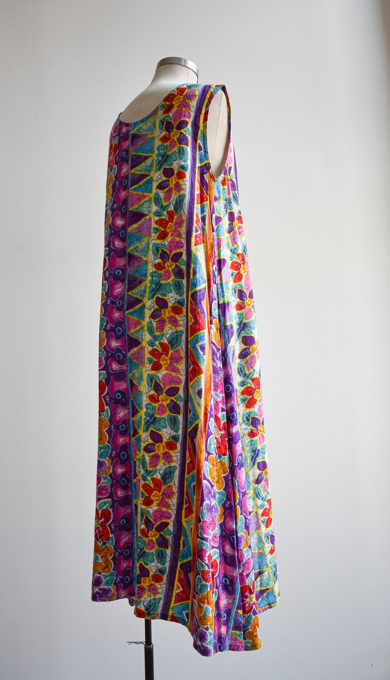 1990s Floral & Abstract Long Summer Dress image 5