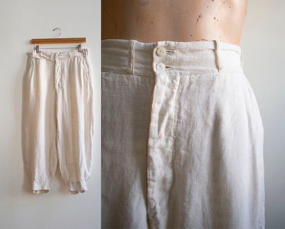 Antique White Linen Knickers / True Vintage Britch