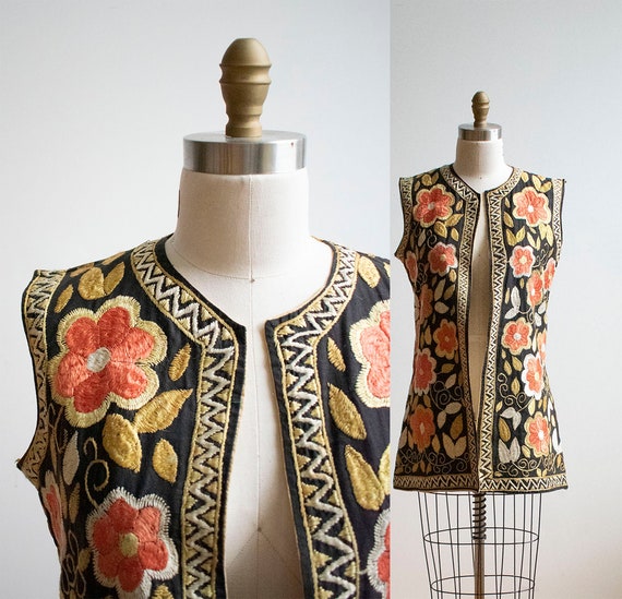 Vintage 1960s Embroidered Vest