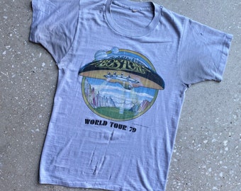 Vintage 1979 Boston Band Tee / Boston Band World Tour 1979 Tshirt / Vintage Thrashed Band Tee Small