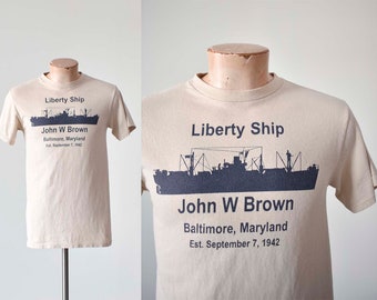 Vintage Baltimore Tshirt / Vintage Baltimore Ship Tshirt / Baltimore Tee / 1980s Baltimore / 1990s Liberty Ship Baltimore Tshirt