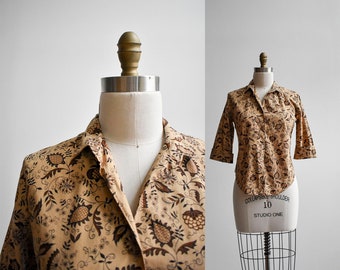 1950s Folk Print Blouse