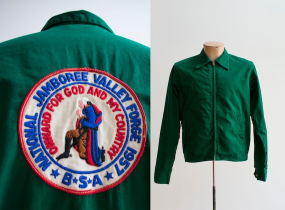 Green 1950s Boy Scouts of America Jacket / Boy Sco