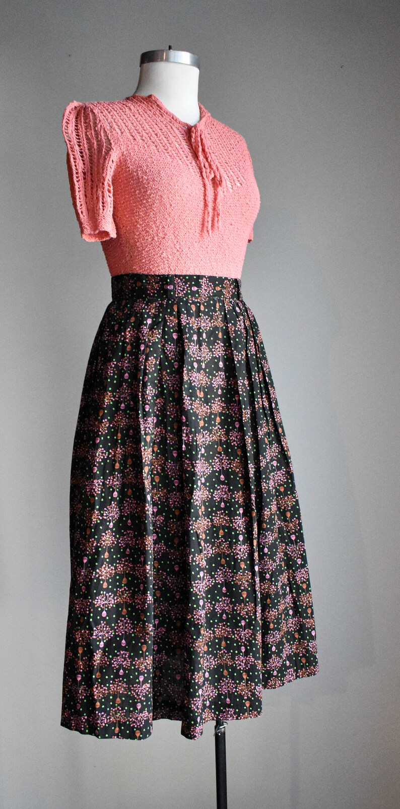 1950s Black Cotton Skirt image 3