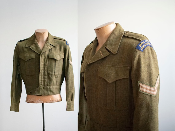 Vintage 1950s Military Jacket / Wool Ike Jacket /