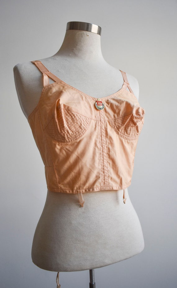 1940s Formfit Bustier Bra with Garter Straps - image 3