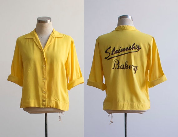 Vintage Bowling Shirt / Embroidered Bowling Shirt