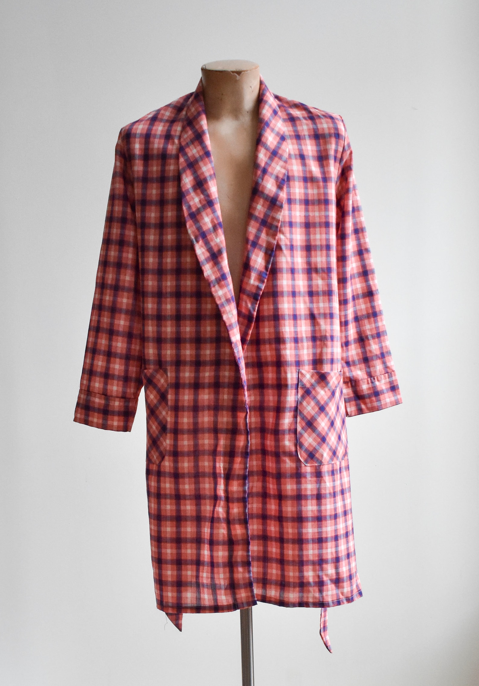 Vintage Plaid Lightweight Cotton Robe Etsy