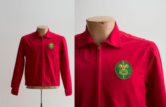 1950s Boy Scouts of America Jacket / Red Boy Scout