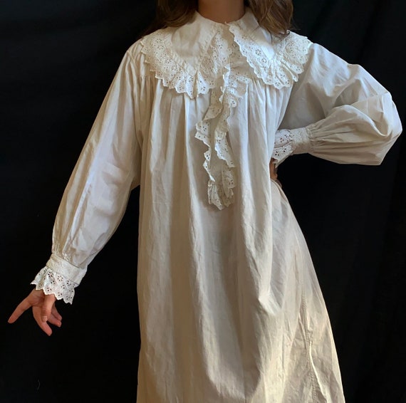 Edwardian Lace Cotton Nightgown