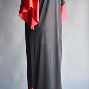Vintage 70s Black and Red Nightgown / 70s Long Nightgown / Gothic Vintage Nightgown / Red and Black / Black and Red Nightgown / 70s robe image 7