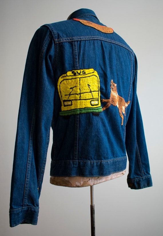 Vintage Denim Jacket / Vintage Embroidered Denim … - image 10