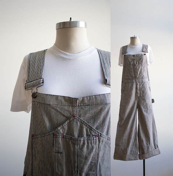 Vintage Engineer Stripe Overalls / Vintage Overall