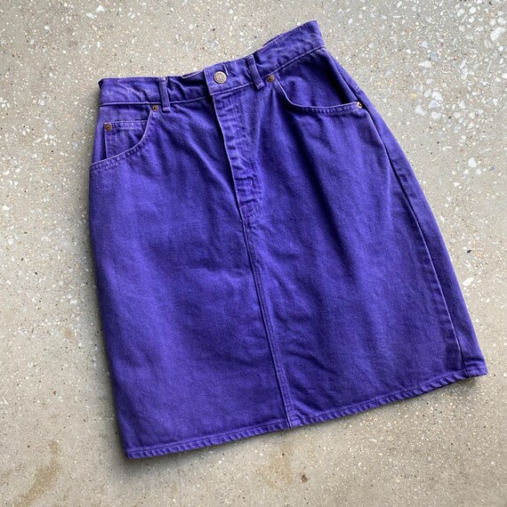 Purple denim skirt and jacket clearance