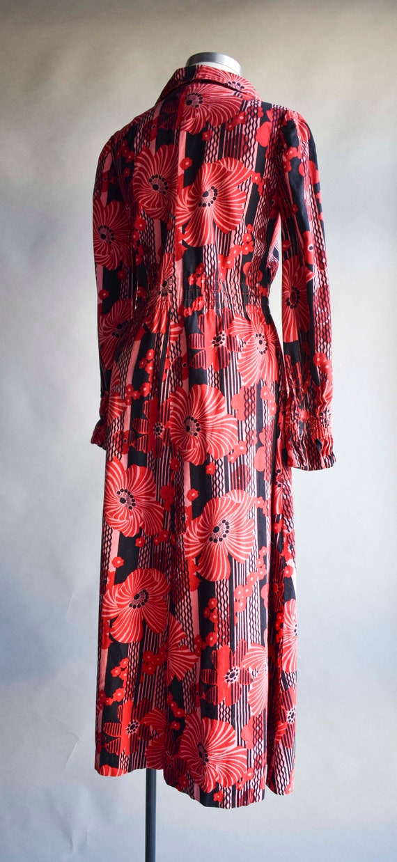 1970s Floral Maxi Dress / Vintage Heavy Cotton Re… - image 8