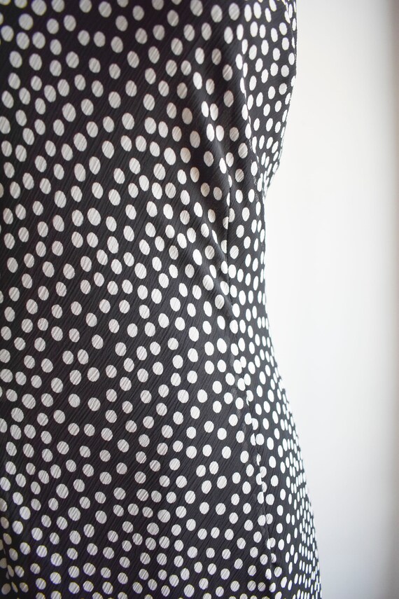 90s Black and White Polka Dot Maxi Dress - image 5