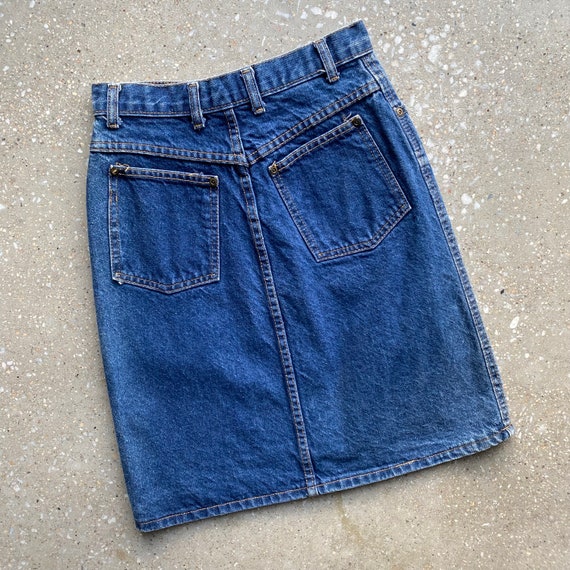 Vintage 80s Denim Skirt / Blue Denim Skirt / Vint… - image 4