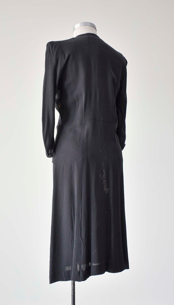 1940s Black Cocktail Dress / Black Beaded Cocktai… - image 6