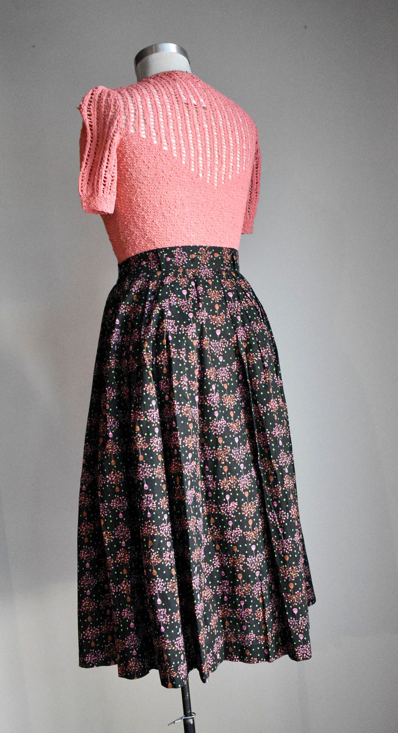 1950s Black Cotton Skirt image 8