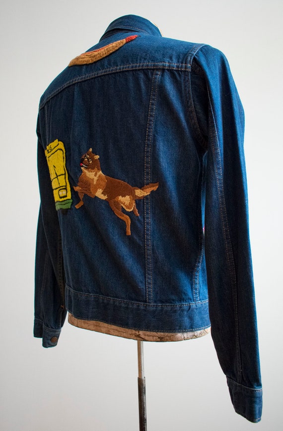 Vintage Denim Jacket / Vintage Embroidered Denim … - image 9