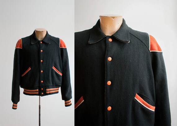 1950s 1960s Wool Letterman Jacket / True Vintage H