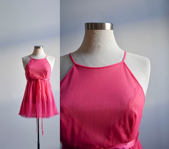 1960s Hot Pink Nighty