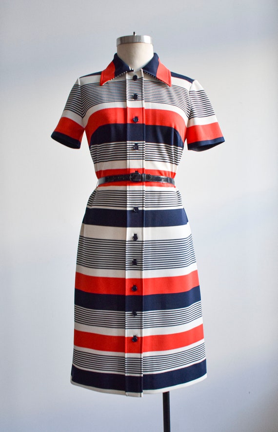 60er Rot Weiß \u0026 Blau Gestreiftes Mod Shirt Kleid - Etsy Österreich