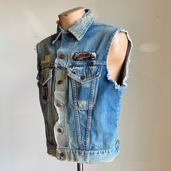 Vintage Wrangler Vest / Vintage Biker Vest / Vint… - image 3