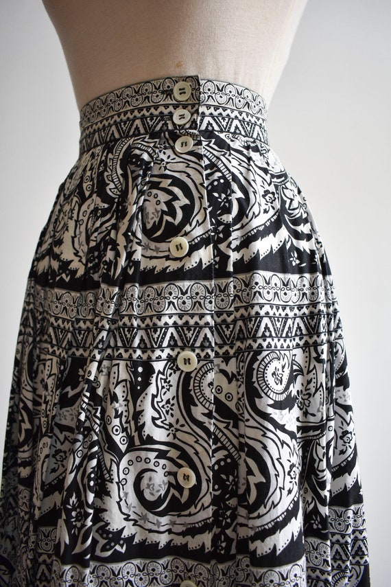 Vintage Black and White Cotton Skirt - image 4