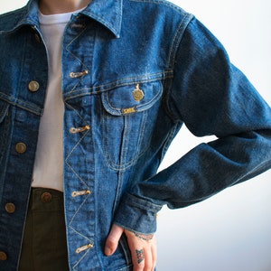 Vintage Lee Jean Jacket / Vintage Dark Denim Jean Jacket / Vintage Lee Riders Jacket / Vintage Jean Jacket Small / Classic Vintage Denim image 8