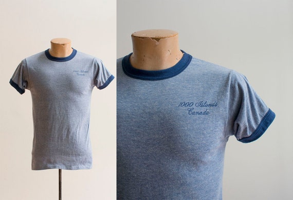 1970s Canada Tshirt / Vintage Ringer Tee / 1970s R
