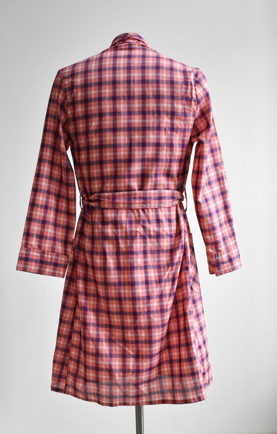 Vintage Plaid Lightweight Cotton Robe - image 9