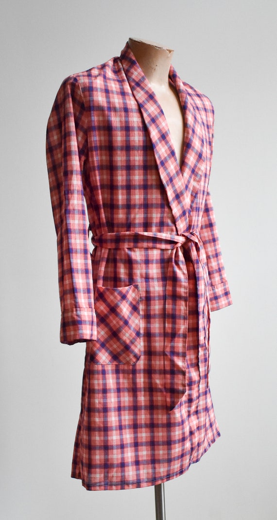 Vintage Plaid Lightweight Cotton Robe - image 3