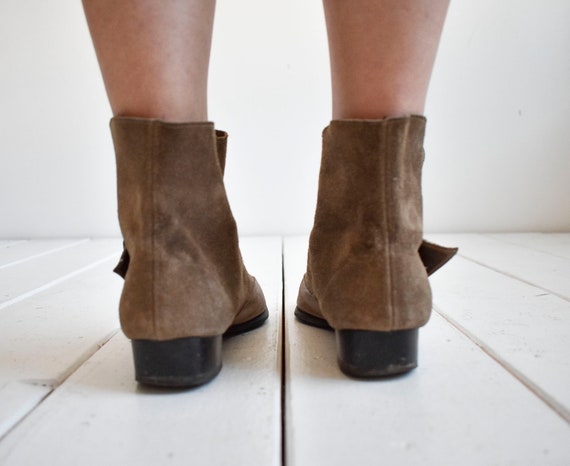 Suede Taupe Ankle Boots - image 7