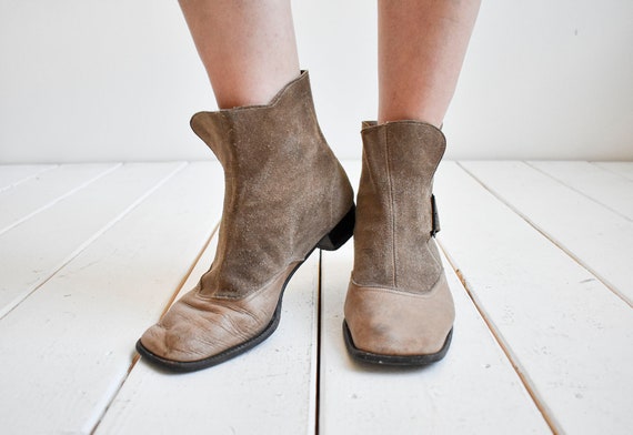 Suede Taupe Ankle Boots - image 2