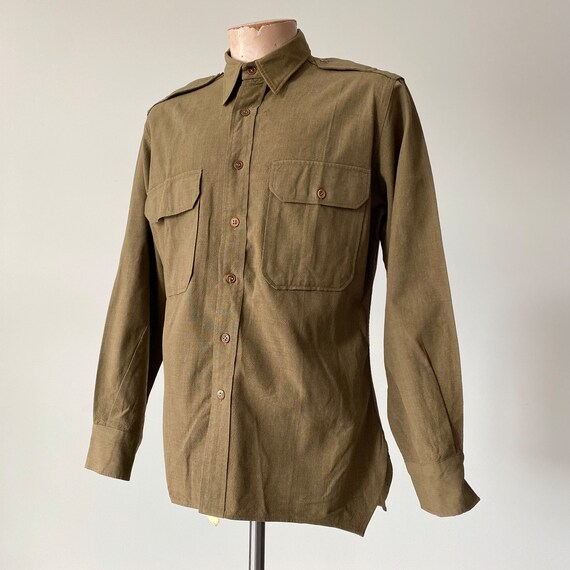 1940s Vintage Military Shirt / Vintage Wool Unifo… - image 4