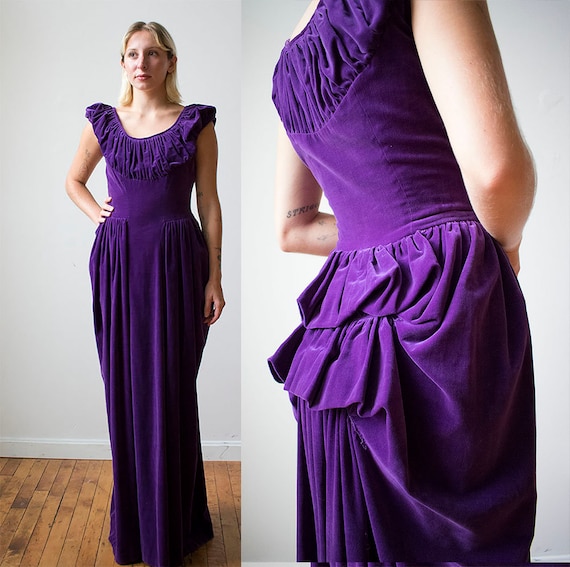 purple velvet gown