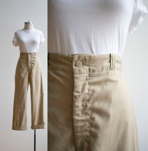 Vintage Tan Military Slacks / Vintage Military Pan