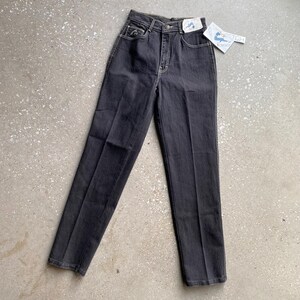 Vintage 1980s Deadstock Jordache Black Jeans / New Old Stock Vintage 80s Jeans / Black Jordache Tapered Leg Jeans XS 24 Waist