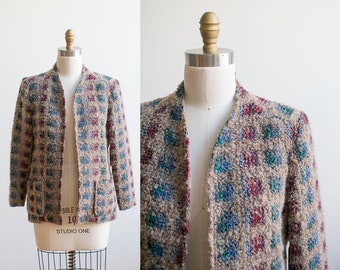 1980s Blazer / 1980s Womens Suit Jacket / Womens Blazer / Vintage Spring Jacket / Vintage Blazer / Checkered Blazer