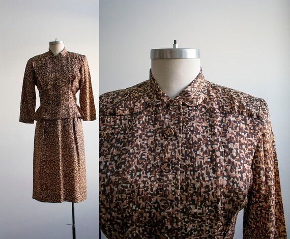 Vintage 1950s Wiggle Dress / 1950s Dress with Jack